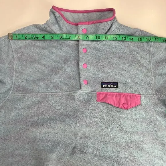 Patagonia Lightweight Synchilla Snap-T Pullover Eucalyptus Fronds Berlin Blue M - Picture 14 of 16